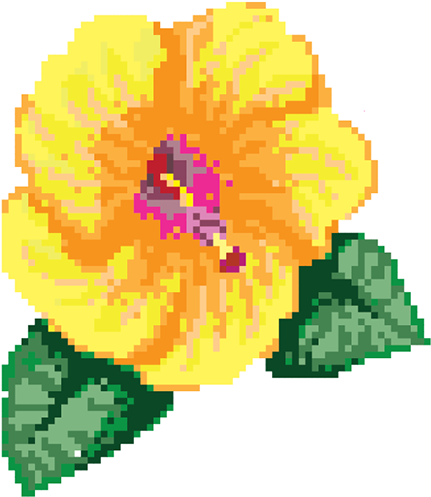Thank You - Hibiscus Pixel (600x600), Png Download
