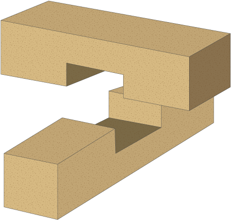 Half Lap Joint - Middle Lap Wood Joint (842x595), Png Download