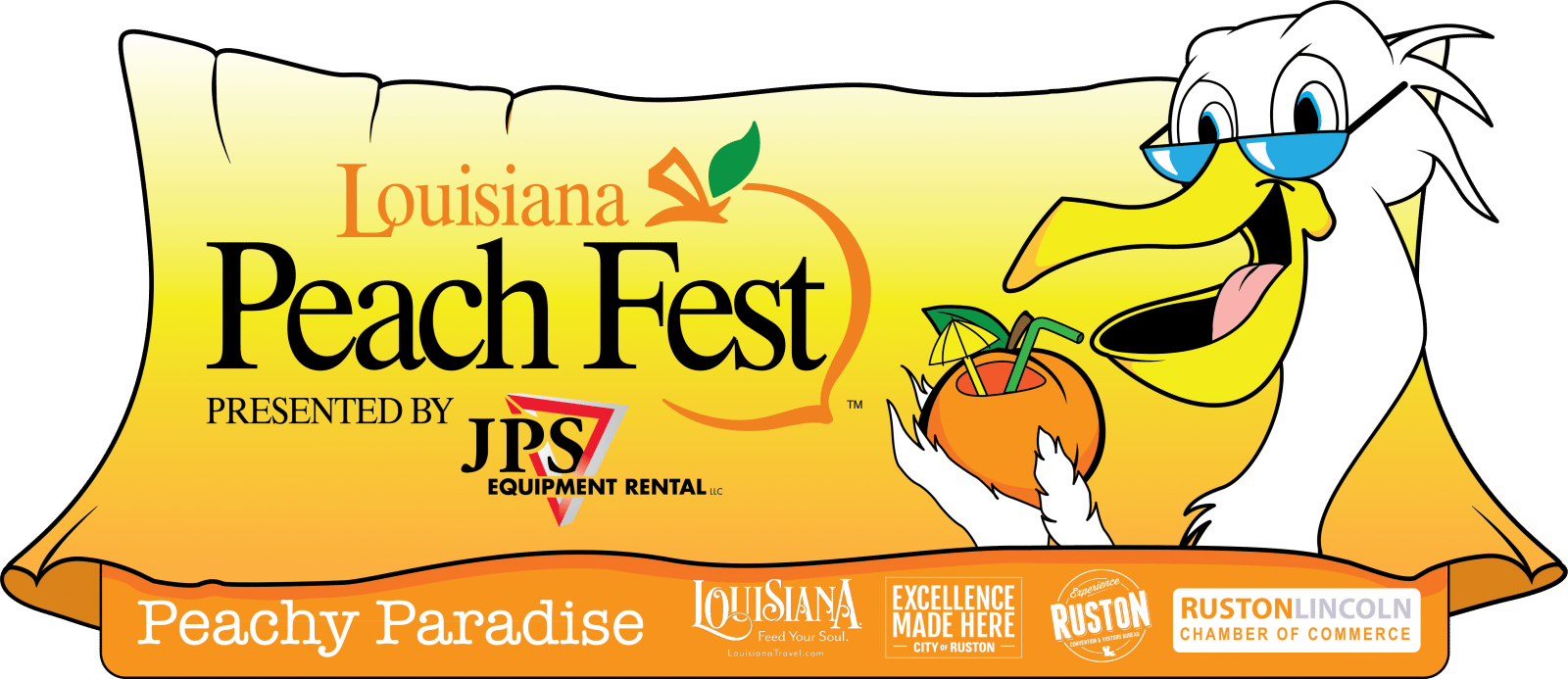 Louisiana Peach Festival Logo - Louisiana Peach Festival 2018 (1600x693), Png Download