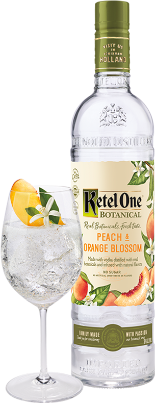 Bottle Of Ketel One Botanical Peach & Orange Blossom - Ketel One Botanicals (350x789), Png Download
