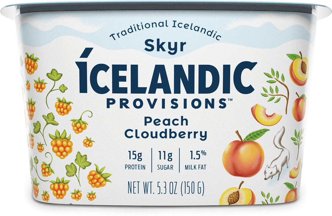 Peach Cloudberry Skyr - Icelandic Provisions Skyr, Raspberry - 5.3 Oz (1200x764), Png Download