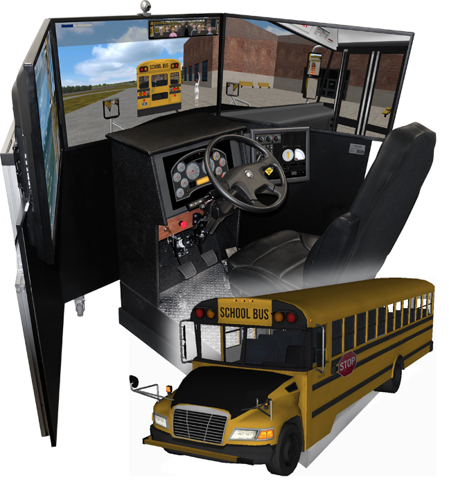 School Bus Simulator, Driver Training Program By Virage - School Bus Driving Simulator (648x696), Png Download