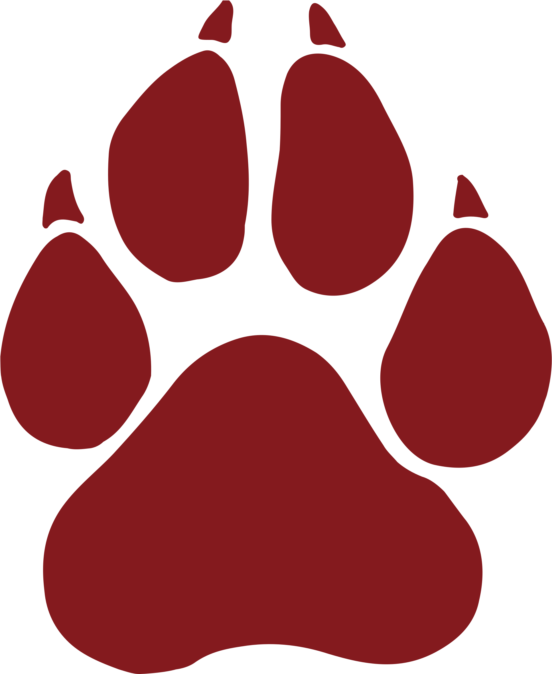 German Shepherd Paw Print - Panther Paw Png (1936x2367), Png Download