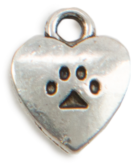 Silver Paw Print Heart Charm - Locket (1024x1024), Png Download