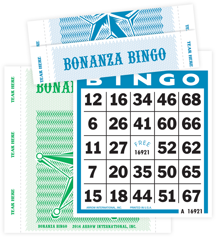Bonanza Bingo Tear Open - Smalltoys Hard Bingo Cards - Blue - 100 Per Pack (935x1000), Png Download