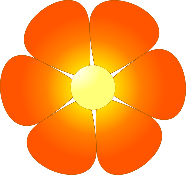 Orange Flower Clipart Summer Flower Free Clipart On - Animated Flowers No Background (765x720), Png Download