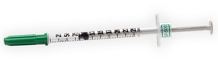 Syringe Needle Png - U 500 Insulin Syringe (748x400), Png Download