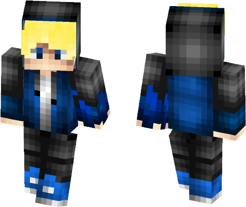 Blue Fire Boy - Ink Bendy Minecraft Skin (584x497), Png Download