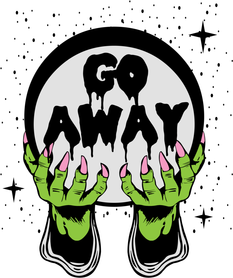 Go Away, Crystal Ball Women's Crop Top - Shirt (854x1024), Png Download