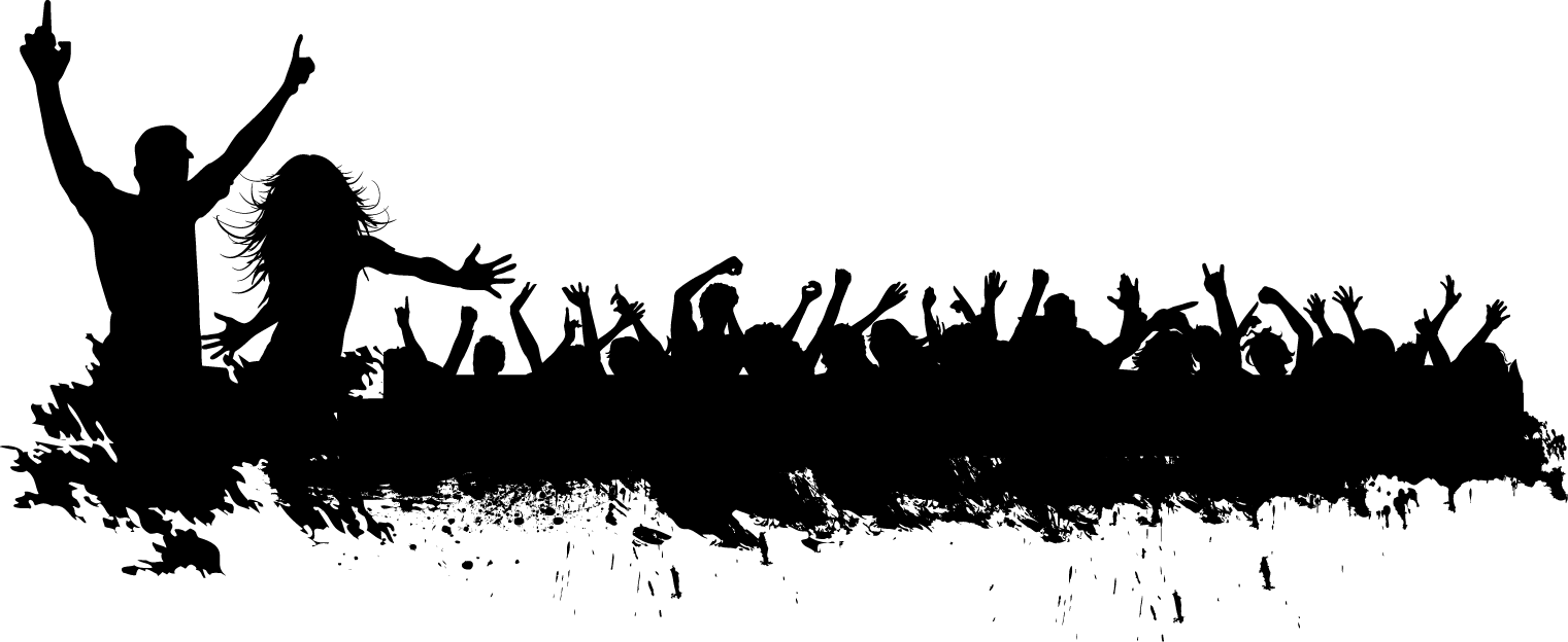 Silueta Multitud Png (1521x624), Png Download