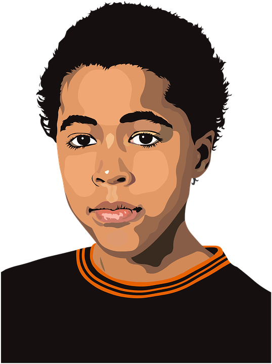Black Kid Png - Black Male Cartoon (538x720), Png Download