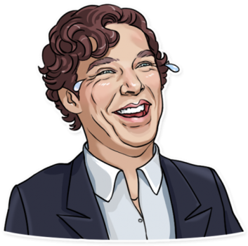 Benedict Cumberbatch Laughing Lol Lal Rofl Fun Smile - Joke (360x360), Png Download