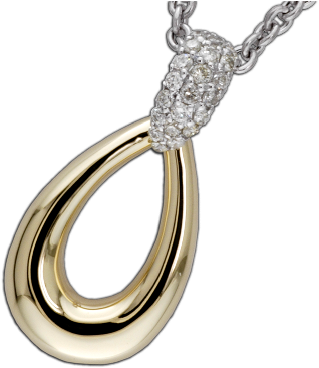 Faini Designs Jewelry Studio Gold Tear Drop Pendant - Pendant (800x800), Png Download