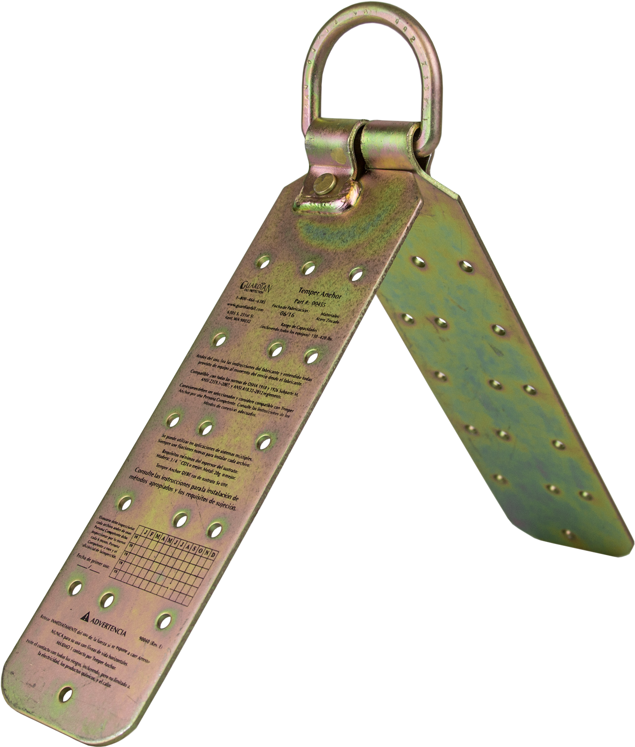 Temper Anchor - Fall Protection Anchor Plates (1333x2000), Png Download