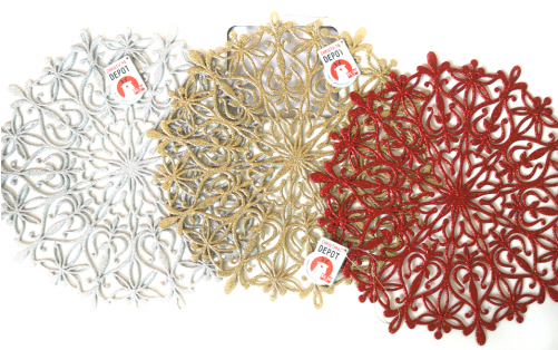 Large Filigree Glitter Decor 39cm - Circle (500x500), Png Download