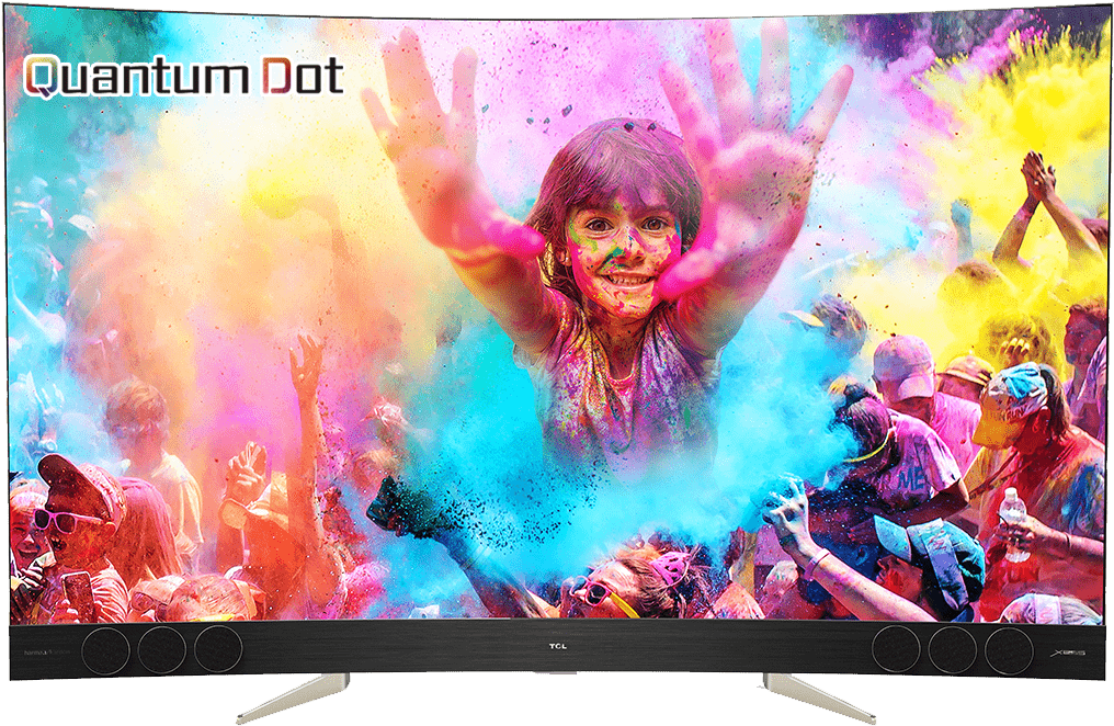 Pure Colours At 100% Volume Produced By Quantum Dots - Tcl Led 65 X3us Curve (1058x708), Png Download