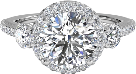 Necklaces Diamond Jewelry Buyers Denver - Past Present Future Ring Setting (640x430), Png Download