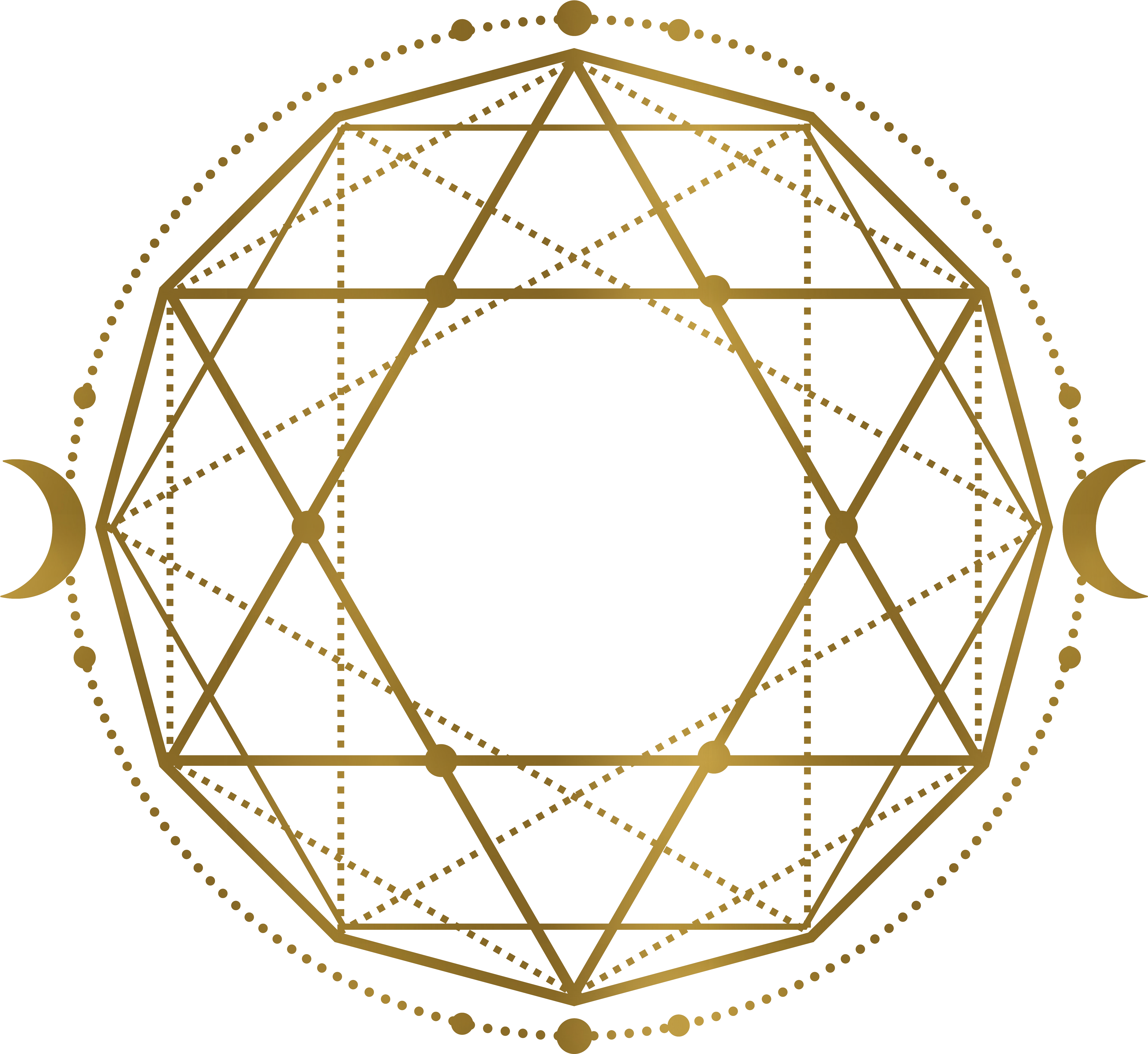 *sacred Geometry Gold - Astrology Geometry (6162x5767), Png Download