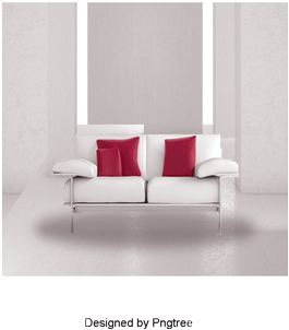 White Simple Living Room Decoration, White Wall, Sofa, - Living Room (360x360), Png Download