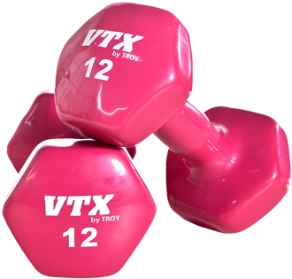 Vtx Vinyl Coated Dumbbells 3,5,8,10lb Set (371x325), Png Download