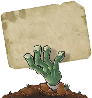 Zombie Hand Holding Sign (378x400), Png Download