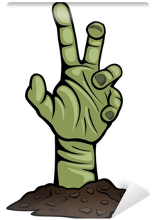 Vector Illustration Of A Creepy Zombie Hand Reaching - Zombie Hand Coming Out Of Ground (400x400), Png Download