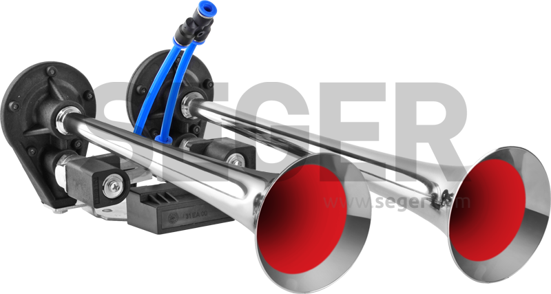 12v 125db Klaxon Chrome Air Horn Auto Camion Moto Bateau (800x427), Png Download