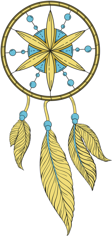 Dream Jewelry,spiritual, - Simple Cool Dream Catcher Drawing (500x1050), Png Download