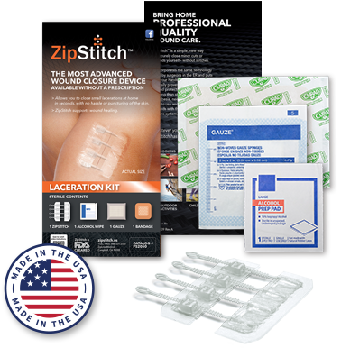 Zipstitch Laceration Kit - Zip Stitch Wound Closure (400x413), Png Download