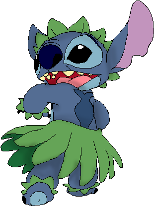 Stitch Hula By Fallinginrevers On Deviantart - Lilo And Stitch .png (476x415), Png Download
