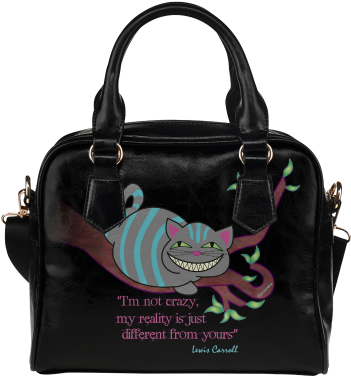 Cheshire Cat Shoulder Handbag - Bicolor Cat Shoulder Handbag (500x500), Png Download