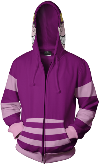 Cheshire Cat Costume Zip Hoodie - Hoodie (386x600), Png Download