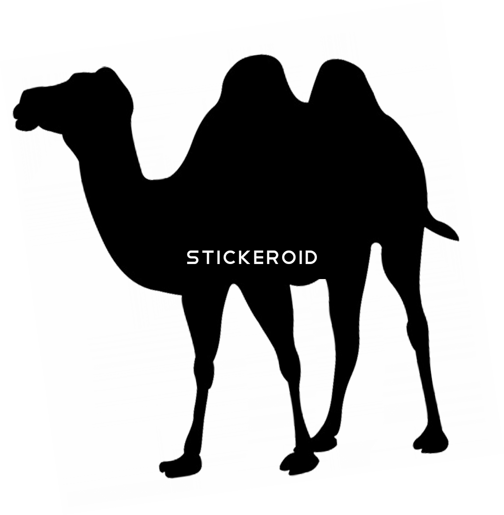 Silhouette Clip Art Of Camel - Sticker (1040x1063), Png Download