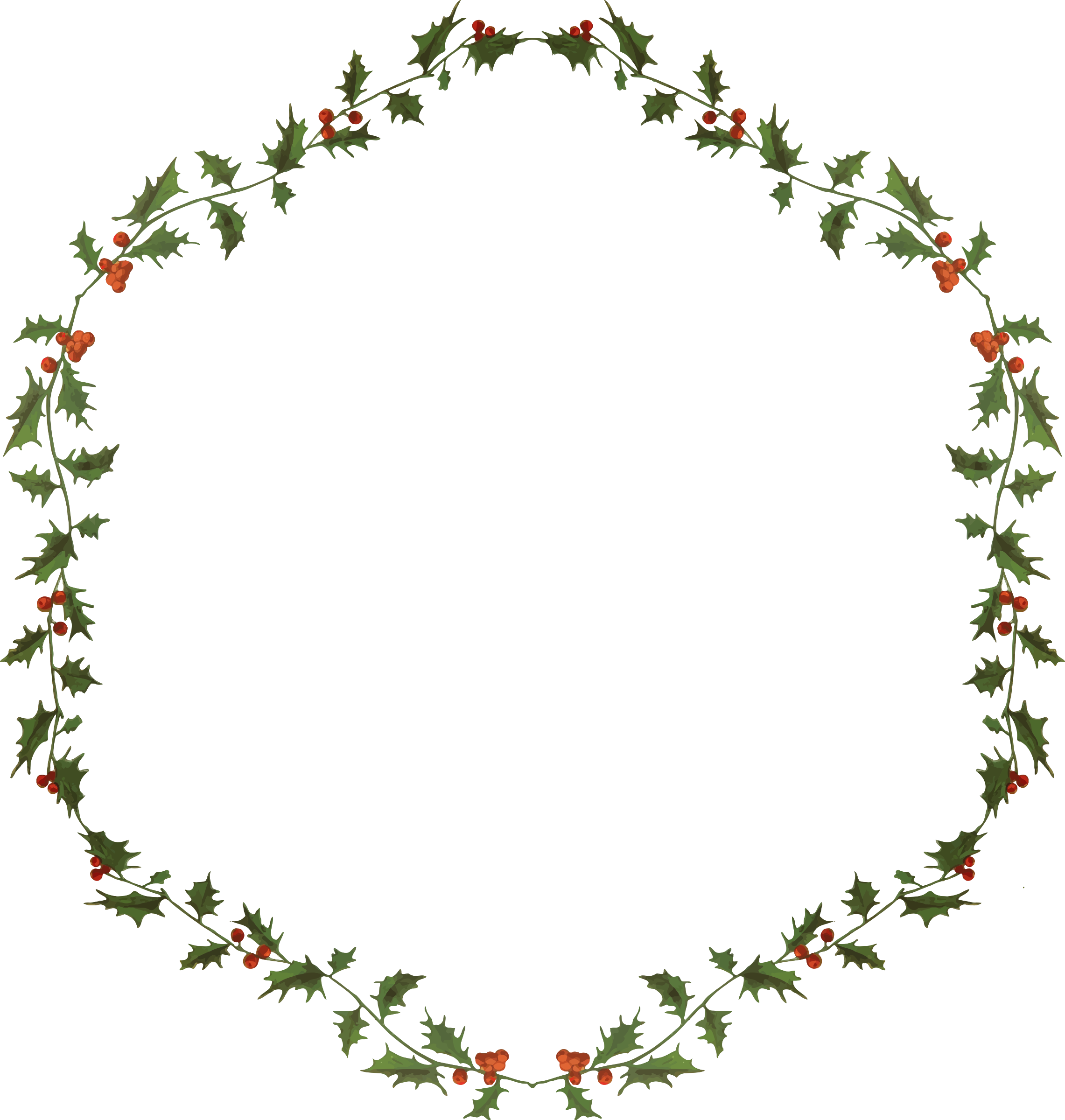 This Free Icons Png Design Of Holly Frame 3 - Merry Little Christmas - Holly Wreath Budget Tote (2282x2400), Png Download