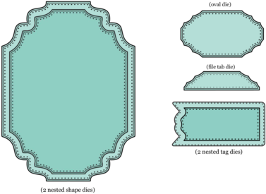 Holly Border - Little Darlings Dies 6/pkg-fancy Rectangles (450x285), Png Download