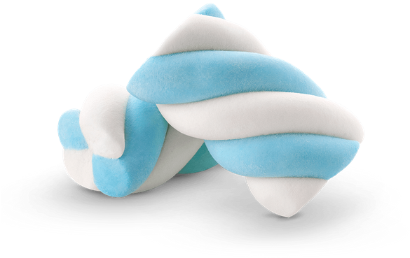 Marshmallow Twist Azul E Branco - Marshmallow Azul Com Branco (600x600), Png Download