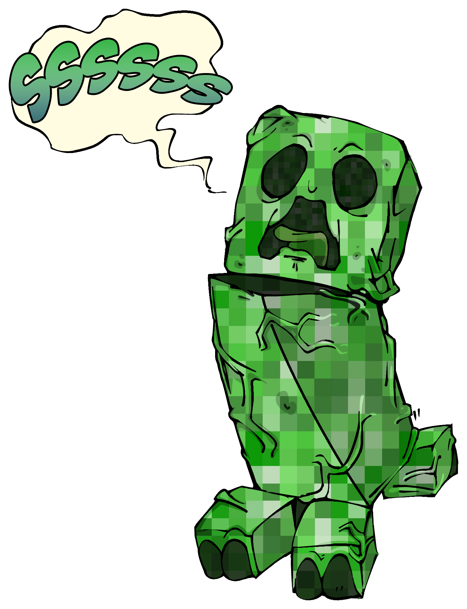Shhhhhhhhh , Its A Creeper - Illustration (1498x1950), Png Download
