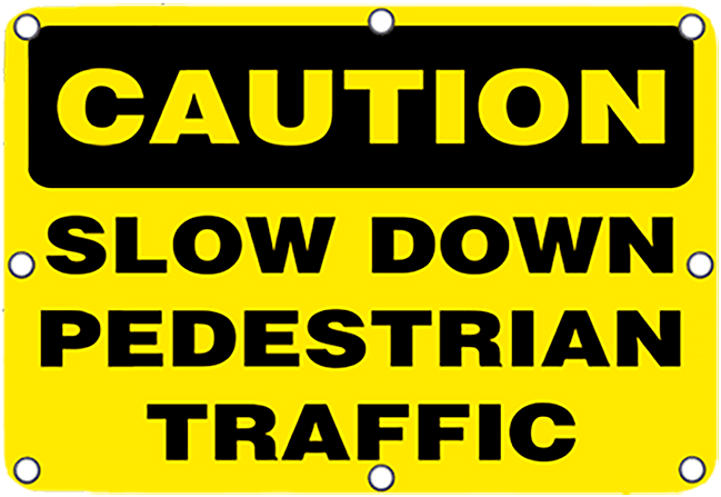 Ts40 Flashing Caution Slow Down Pedestrian Traffic - Accuform Signs Mfs715 Slip-gard Round Floor Sign,17" (768x768), Png Download