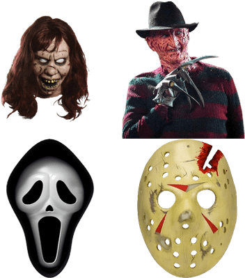 Scary Masks Halloween Png (400x400), Png Download