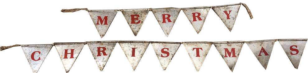 Tin Merry Christmas Garland - Christmas Day (1000x235), Png Download