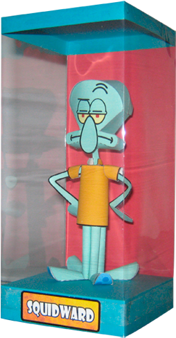 Papercraft Squidward With Box - Squidward Tentacles (500x510), Png Download