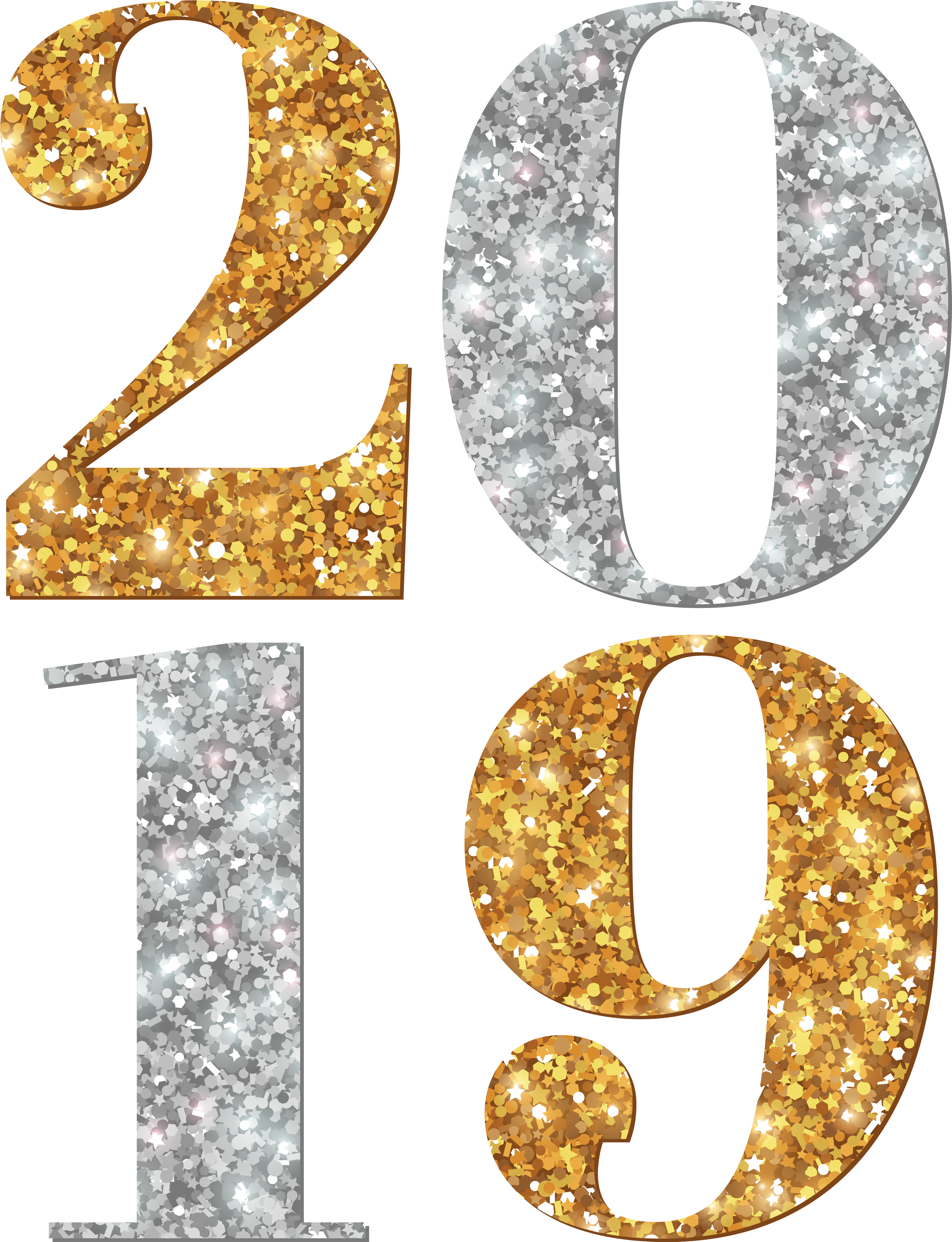 Happy New Year Gold And Silver (4613x6000), Png Download