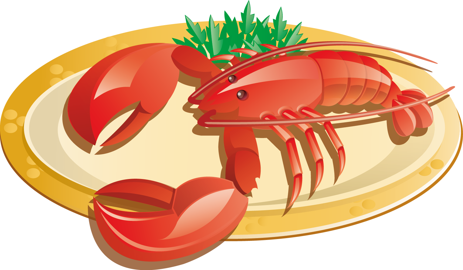 Lobster Crab Dish Clip Art - Lobster Dish Clip Art (1526x890), Png Download