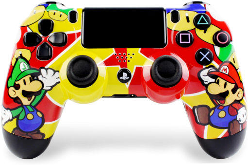 Controller Modz - Custom Ps4 Controller Mario (529x349), Png Download