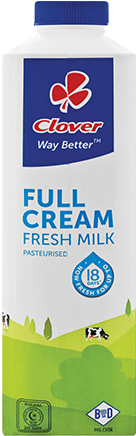 Clover Fresh Full Cream Milk - Clover Full Cream Milk (340x450), Png Download