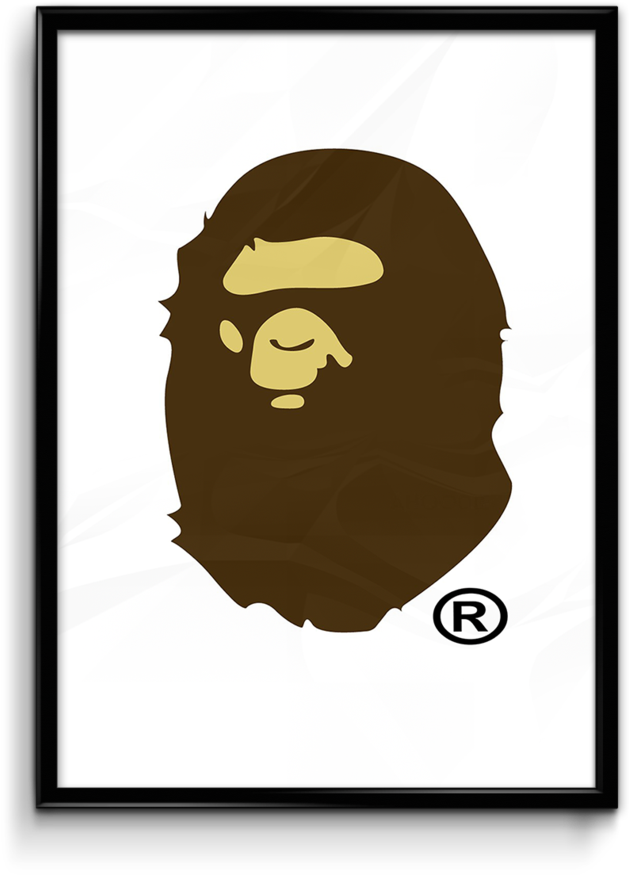 Bape Logo Black And White (818x1024), Png Download