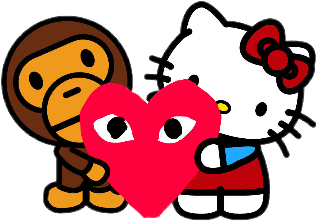 Report Abuse - Hello Kitty Bape (1059x738), Png Download