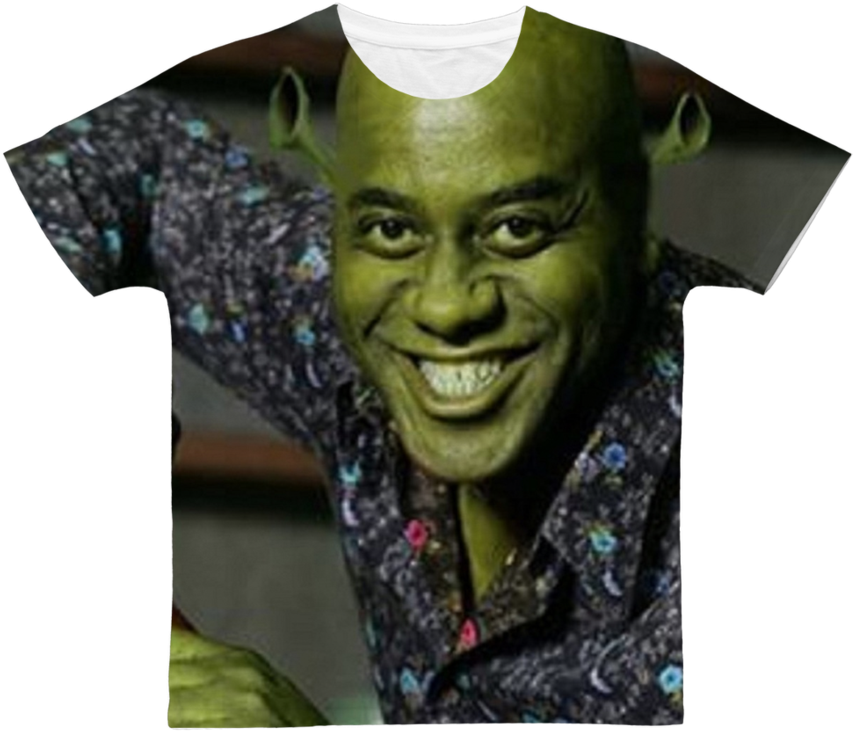 Ainsley Harriott As Shrek ﻿classic Sublimation Adult - Ainsley Harriott (900x900), Png Download
