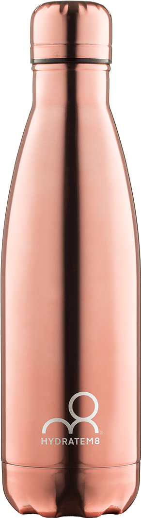 Rose Gold Insulated Water Bottle Hydratem Png Gold - Water Bottle (1080x1080), Png Download