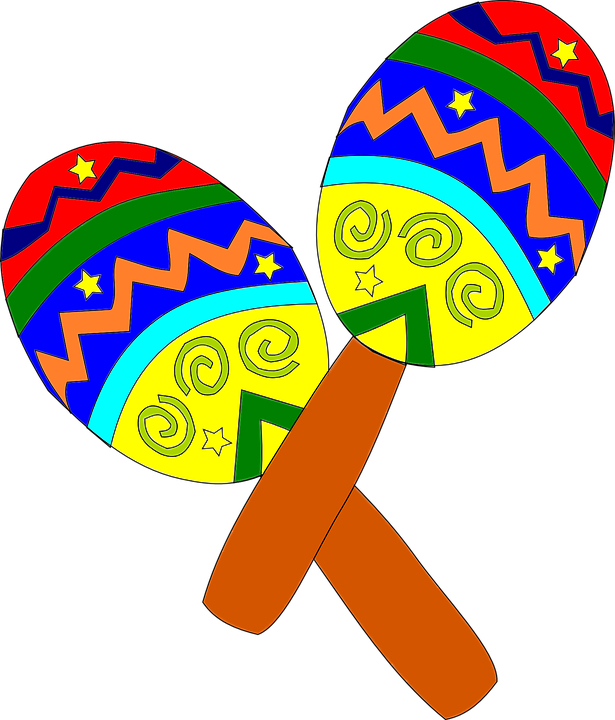 Maracas, Percussions, Instrument, Mexican, Music - Mexican Clipart Png (615x720), Png Download
